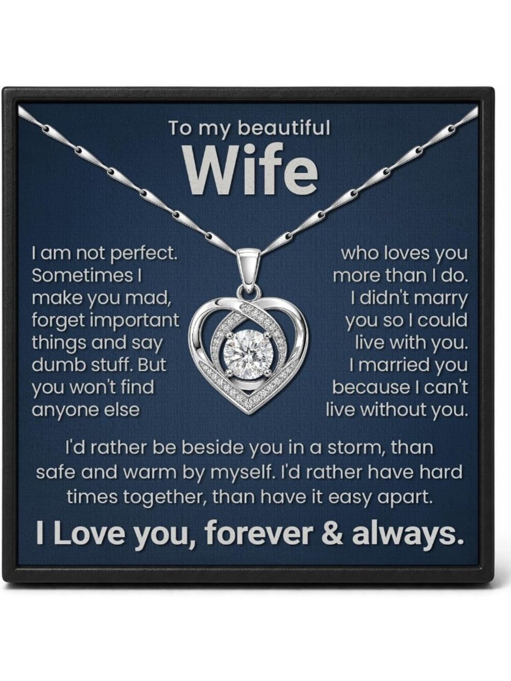 Forever Love Necklace Gift for Her - Meaningful Jewelry with Message Card